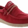 Hey Dude Wally Washed Men’s Casual Shoe -men's shoes heydude 111526812 wallywashed brick red01